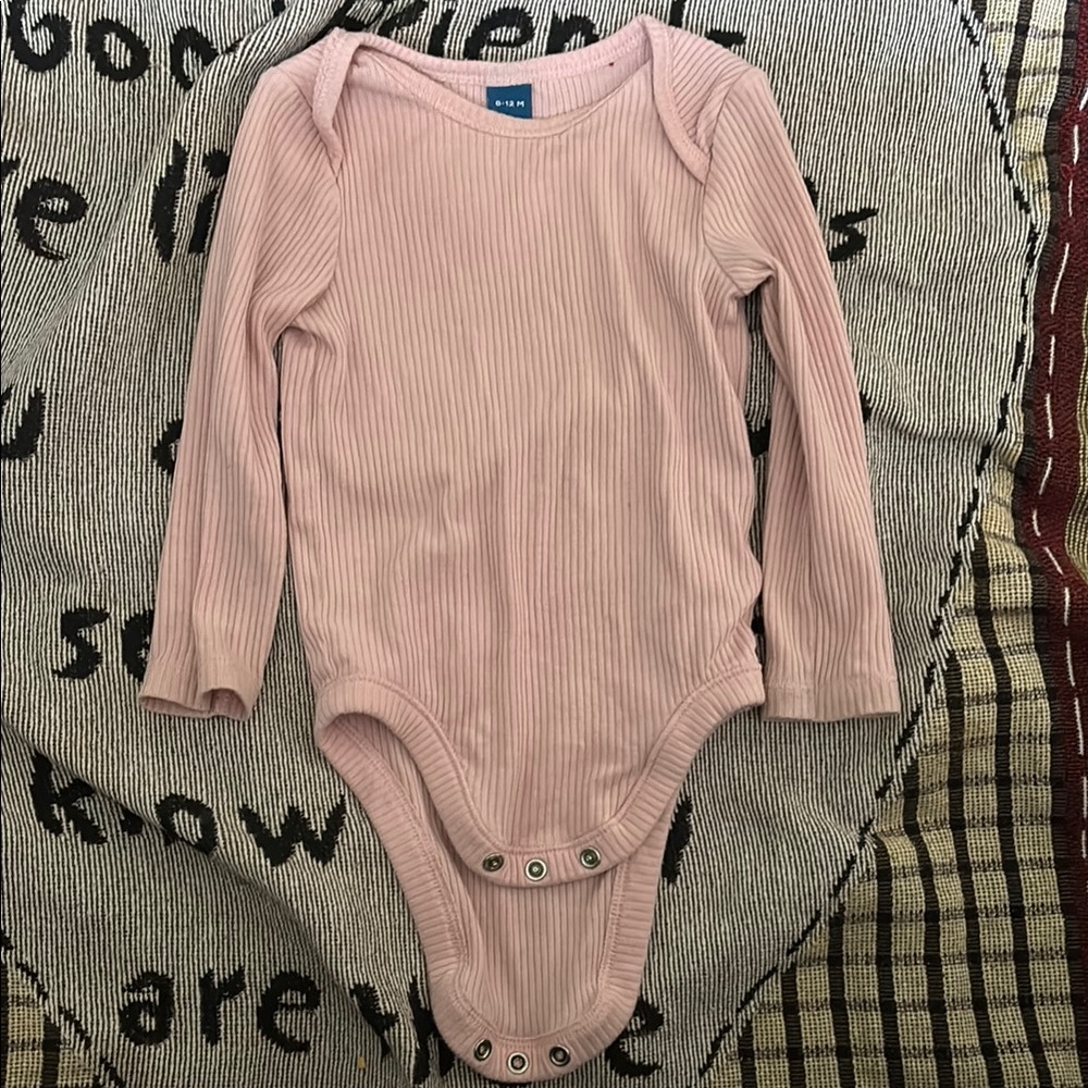 Old Navy Pink Ribbed Bodysuit One Piece